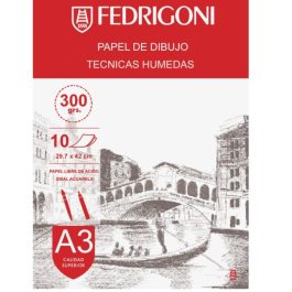 BLOCK FEDRIGONI A3 X10 HOJAS 300GR TECNICAS HUMEDAS